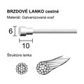 LONGUS Zavorni kabel ROAD 1,2x2000 mm BOX /100 kos