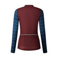 SHIMANO Ženski dres KAEDE PRINTED LONG bordo/modre barve
