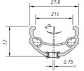 MACH1 Rim 670 V-brake 26 32D črn