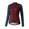 Ženski jersey KAEDE PRINTED LONG bordo/modre barve