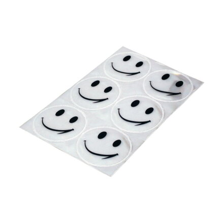 LONGUS Nalepke Smiley EN13356 odsevne 6 kos bele