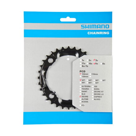 SHIMANO menjalnik 32z. FC-M590 Deore črna 104 mm
