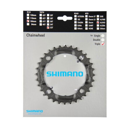 SHIMANO menjalnik 32z. FC-M430 Alivio 9-k. črna 104 mm