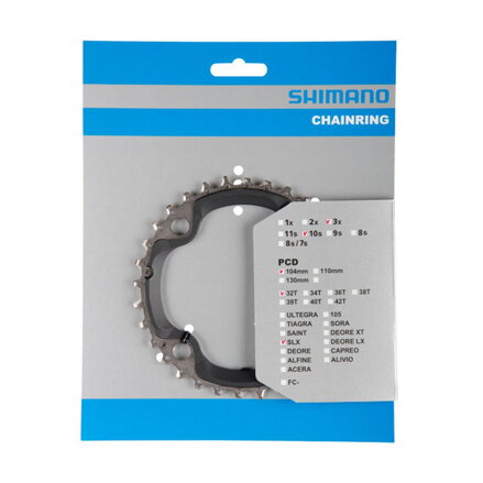 SHIMANO menjalnik 32z. FC-M670 SLX srebrna. 104 mm