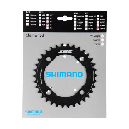 SHIMANO menjalnik 34z. FC-M640 ZEE črna 104 mm