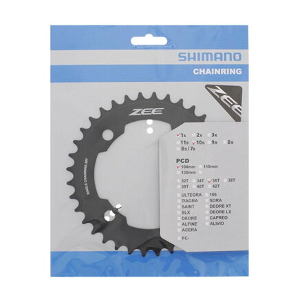 SHIMANO menjalnik 36z. FC-M640 ZEE črna 104 mm