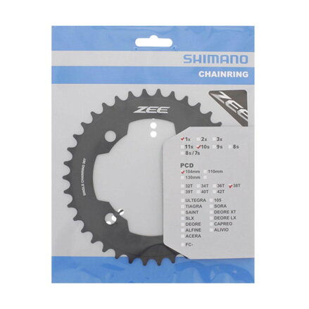 SHIMANO menjalnik 38z. FC-M640 ZEE črna 104 mm