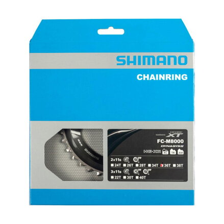 SHIMANO menjalnik 36z. FC-M8000 XT 36/26z. črna 96 mm