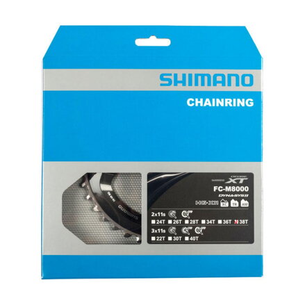 SHIMANO menjalnik 38z. FC-M8000 XT 38/28z. črna 96 mm