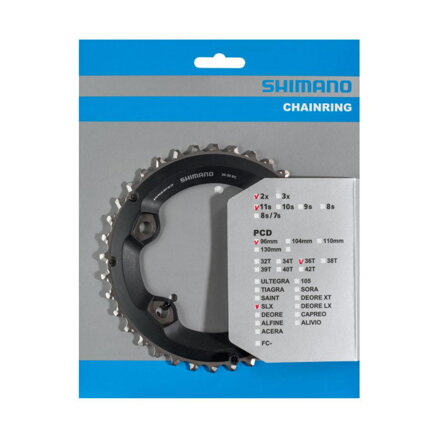 SHIMANO Gear 36z. FC-M7000 SLX 36/26z. črna 96 mm