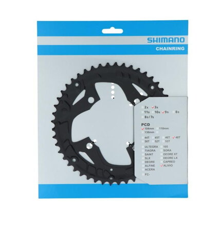 SHIMANO Gear 48z. FC-T4010 Alivio 9-kos. črna 104 mm