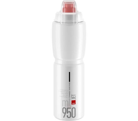 ELITE Steklenica JET PLUS 950 prozorna, rdeč logotip