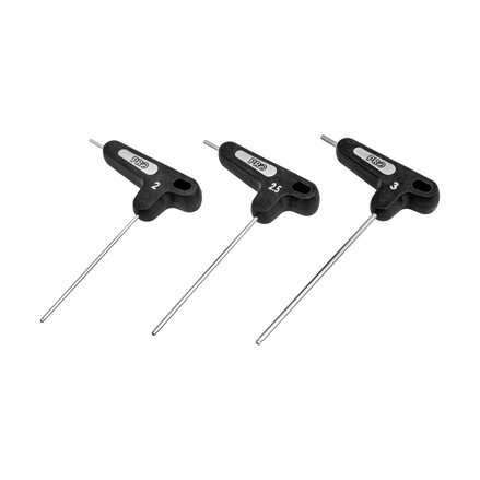 PRO Komplet 6-točkovnih T-ključev 2/2,5/3mm črne barve