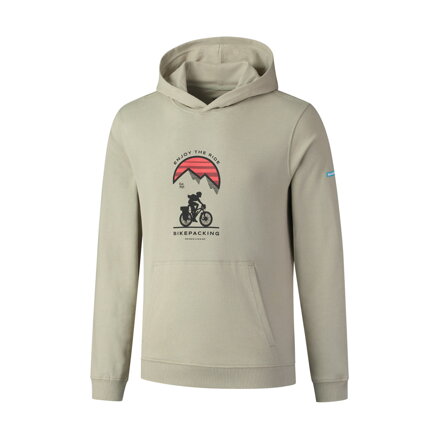 SHIMANO Pulover SHIMANO HOODIE zeleno/rdeč