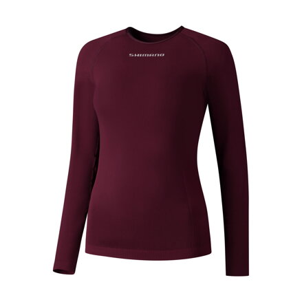 SHIMANO Ženska majica s kratkimi rokavi VERTEX LONG BASE LAYER bordo