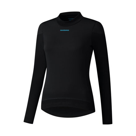 SHIMANO Ženska majica s kratkimi rokavi BEAUFORT LONG BASE LAYER črna