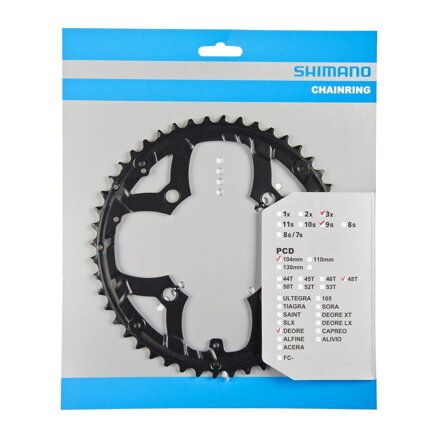 SHIMANO menjalnik 48z. FC-M590/FC-M591 9-kos. črna 104 mm