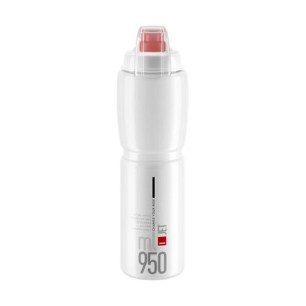 ELITE Steklenica JET PLUS 950 prozorna, rdeč logotip