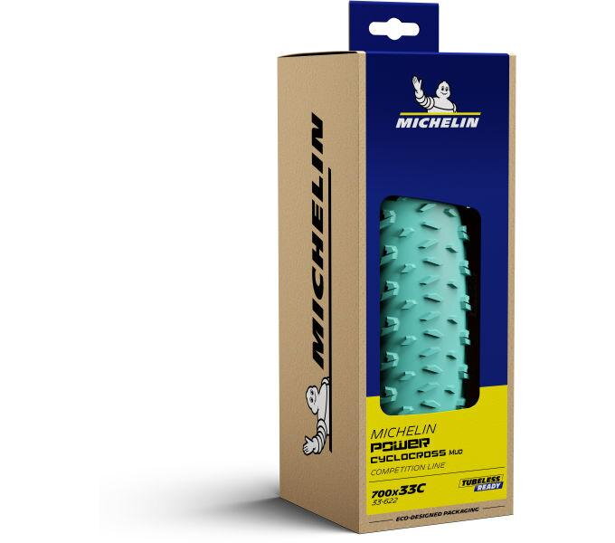 MICHELIN Pnevmatika POWER Cyclocross MUD 700x33C (33-622) 390g 3x120TPI TLR črno/zelena MICHELIN Pnevmatika POWER Cyclocross MUD 700x33C (33-622) 390g 3x120TPI TLR črno/zelena