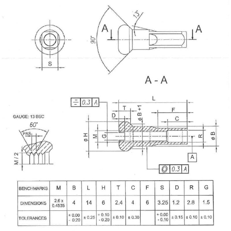 MACH1 Nastavek 13G premer 5.0 srebrna 100 kos